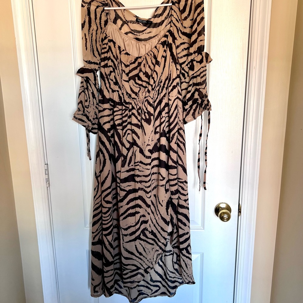 Cheetah Midi Long Sleeve Dress
